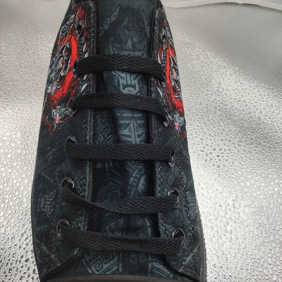 RAAD Samurai Sword Dragon Mens Black Graphic Low Top Sneakers US Size 10M - Picture 3 of 11